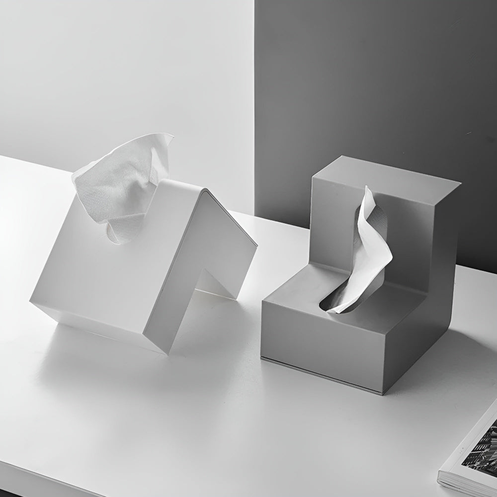 L-Shaped Tissue Box Holder for Corner Placement