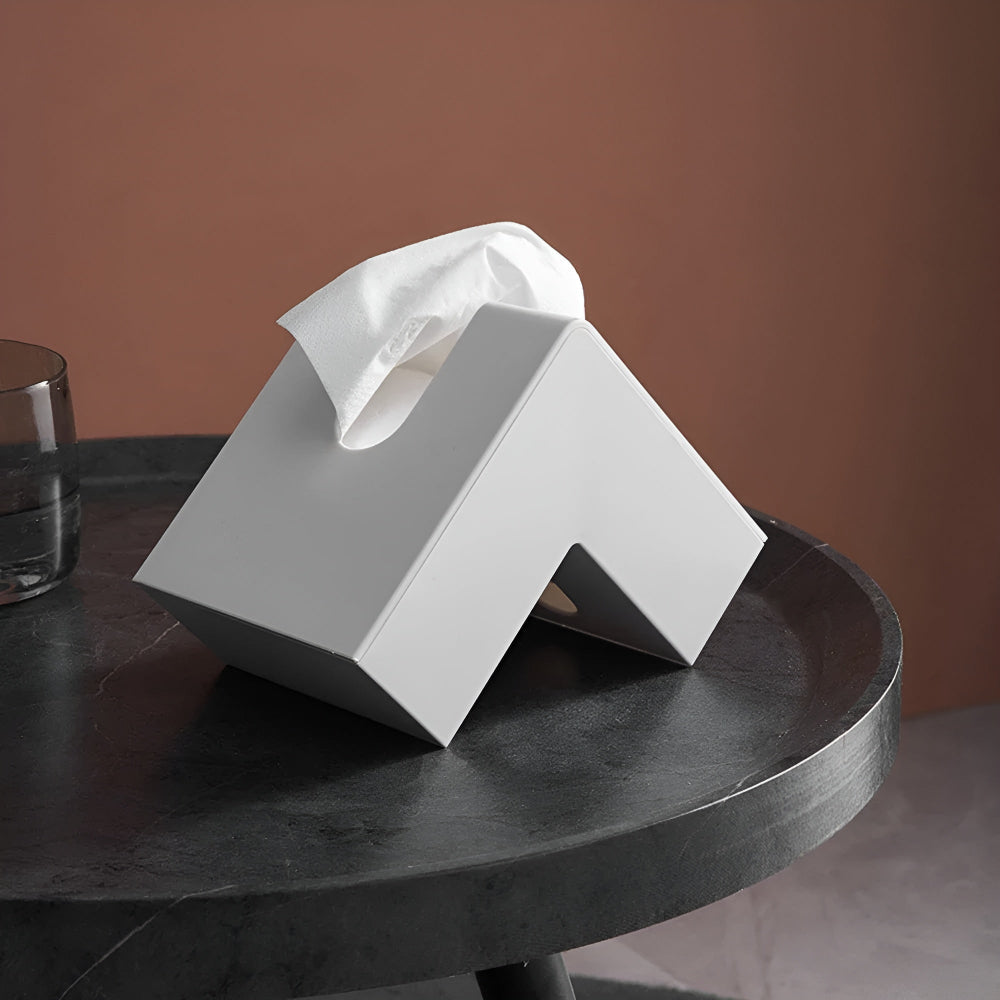 L-Shaped Tissue Box Holder for Corner Placement