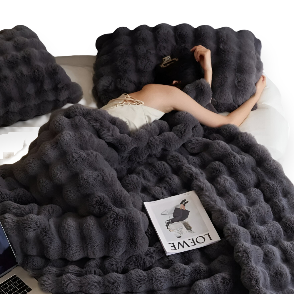Luxury Faux Fur Throw Blanket for Bed and Sofa