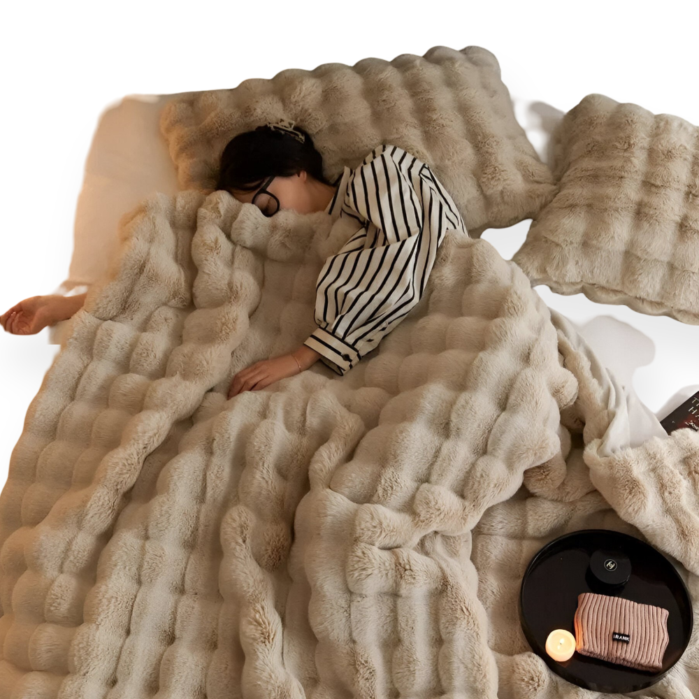 Luxury Faux Fur Throw Blanket for Bed and Sofa