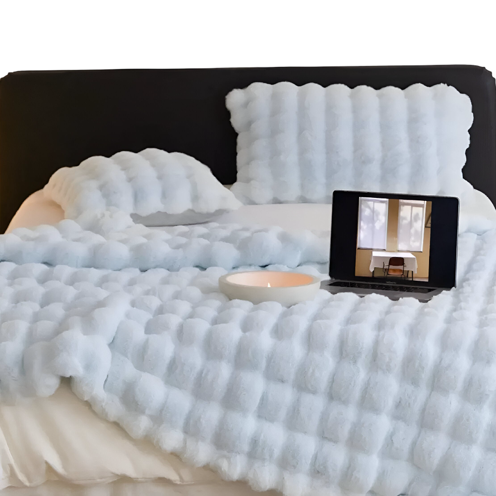 Luxury Faux Fur Throw Blanket for Bed and Sofa