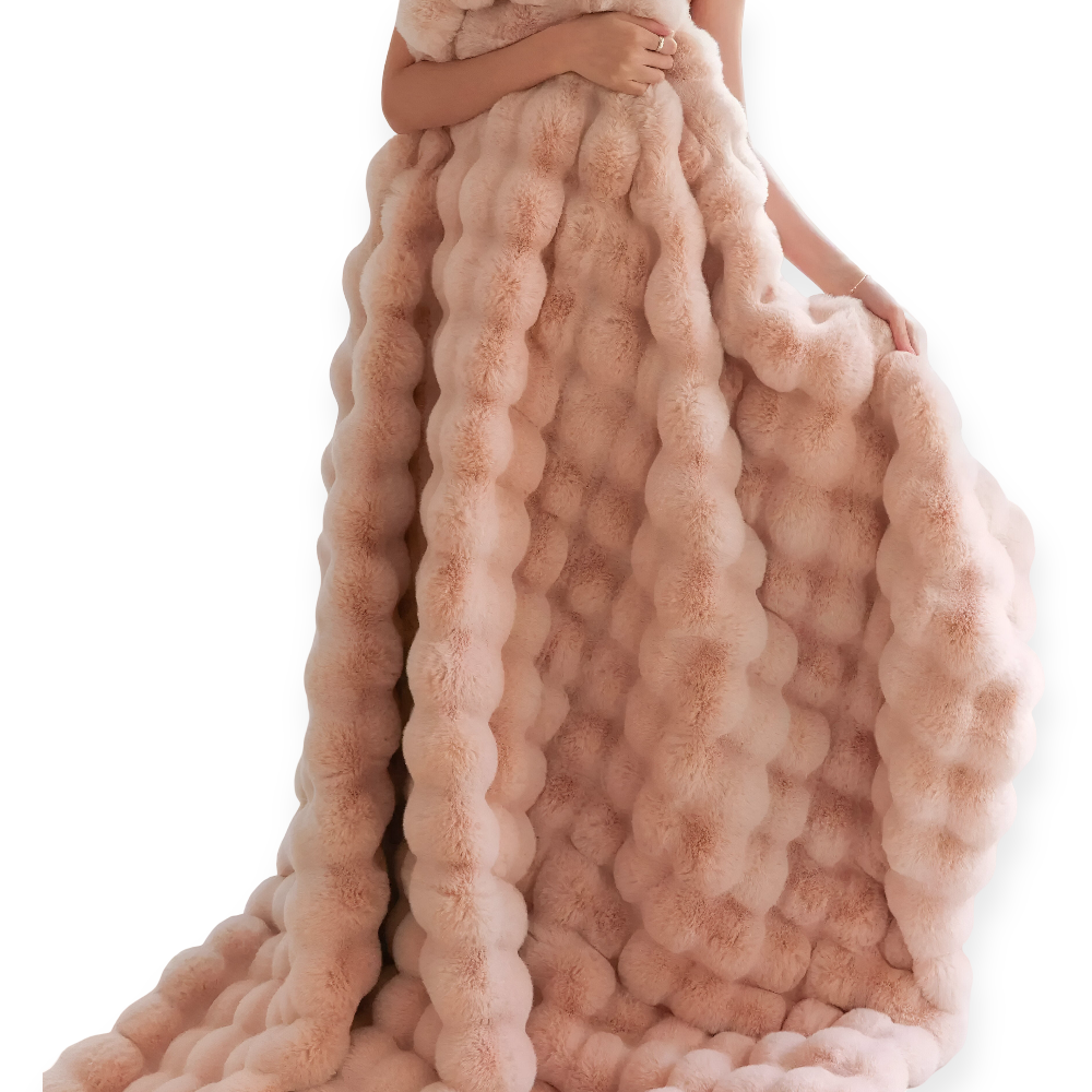 Luxury Faux Fur Throw Blanket for Bed and Sofa