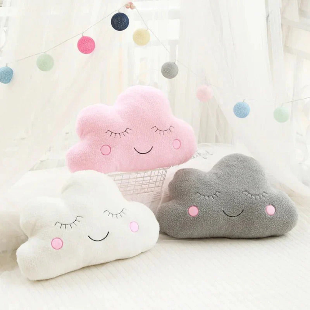 Cute Plush Cloud Pillow for Kids Room Decor with Soft Cotton Cushion Design