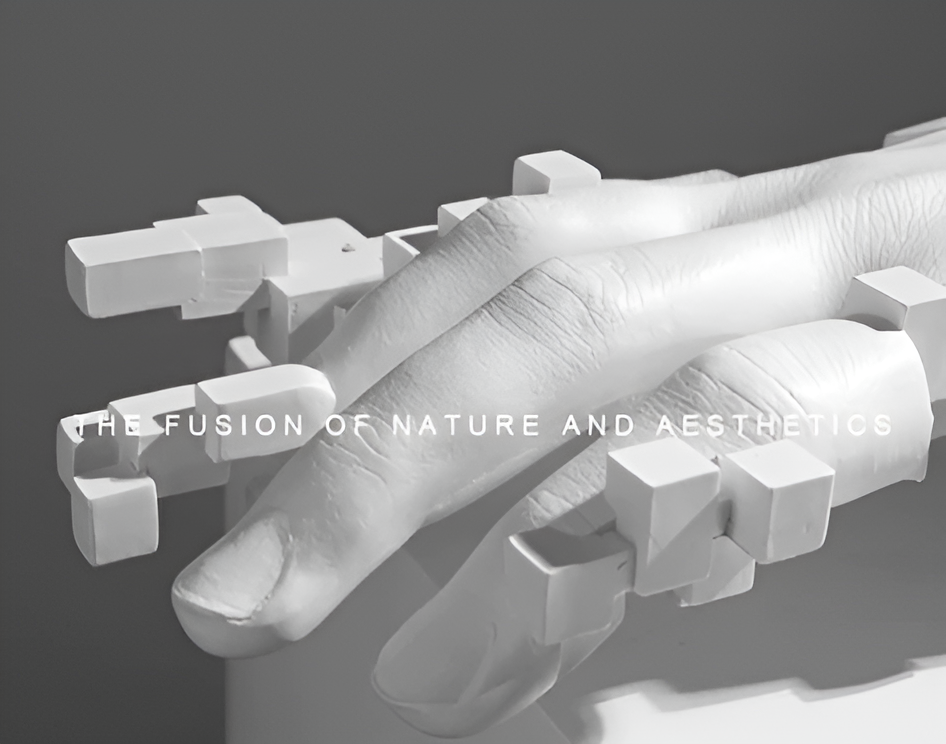Abstract Glitch Hand Sculpture for Modern Home