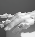 Abstract Glitch Hand Sculpture for Modern Home