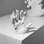 Abstract Glitch Hand Sculpture for Modern Home