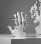 Abstract Glitch Hand Sculpture for Modern Home