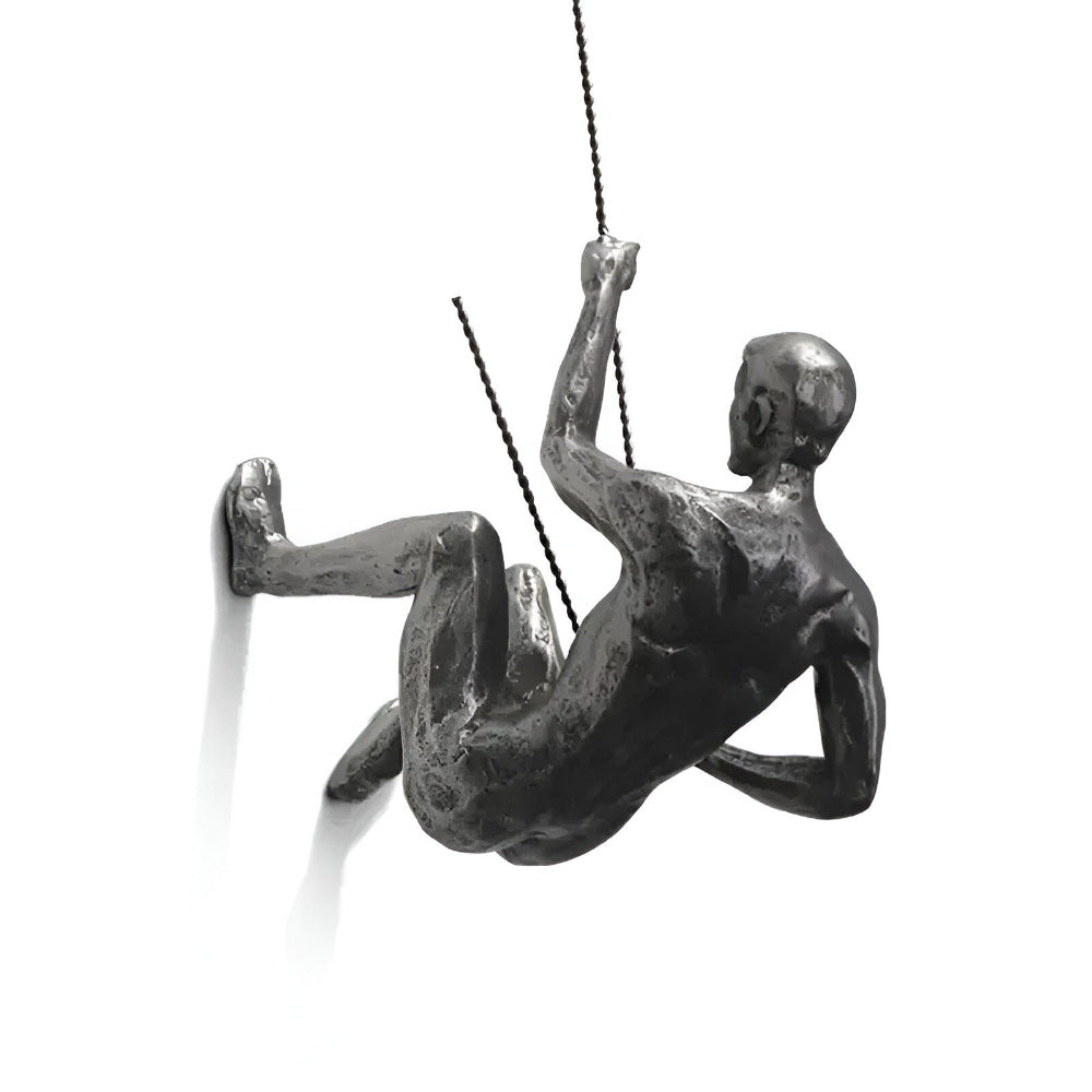Climbing Man Metal Wall Art Set of 3 with Rope Design