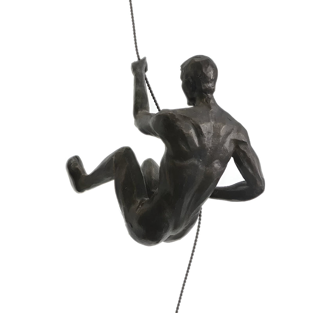 Climbing Man Metal Wall Art Set of 3 with Rope Design