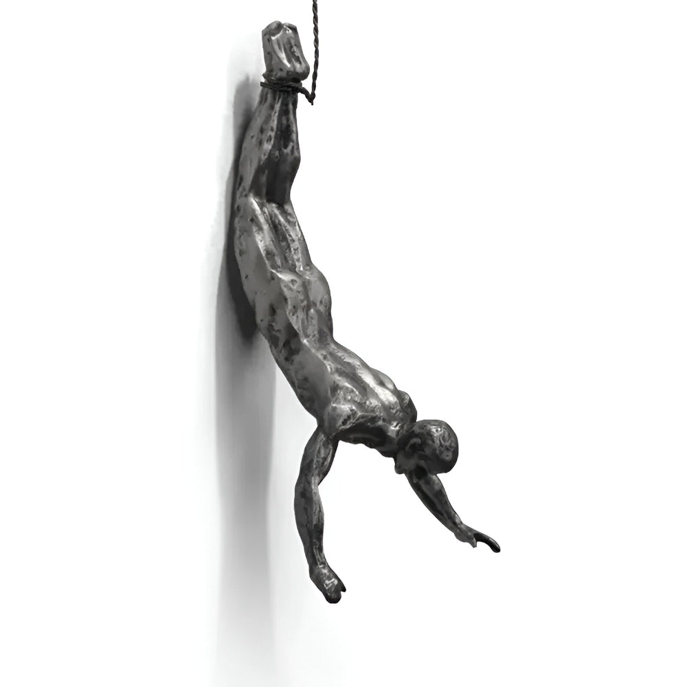 Climbing Man Metal Wall Art Set of 3 with Rope Design
