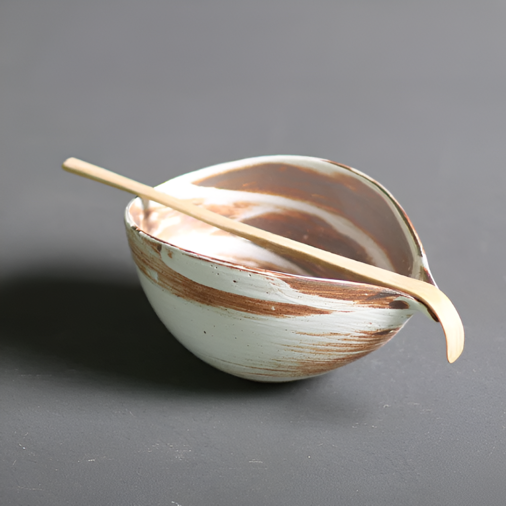 4-Piece Japanese Matcha Tea Set with Bamboo Whisk, Scoop, Bowl and Holder