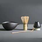 4-Piece Japanese Matcha Tea Set with Bamboo Whisk, Scoop, Bowl and Holder
