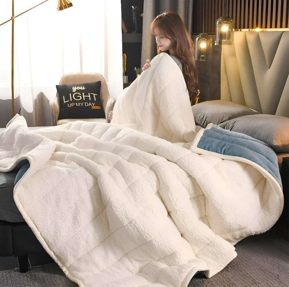 Luxury Sherpa Fleece Blanket for Bed and Sofa
