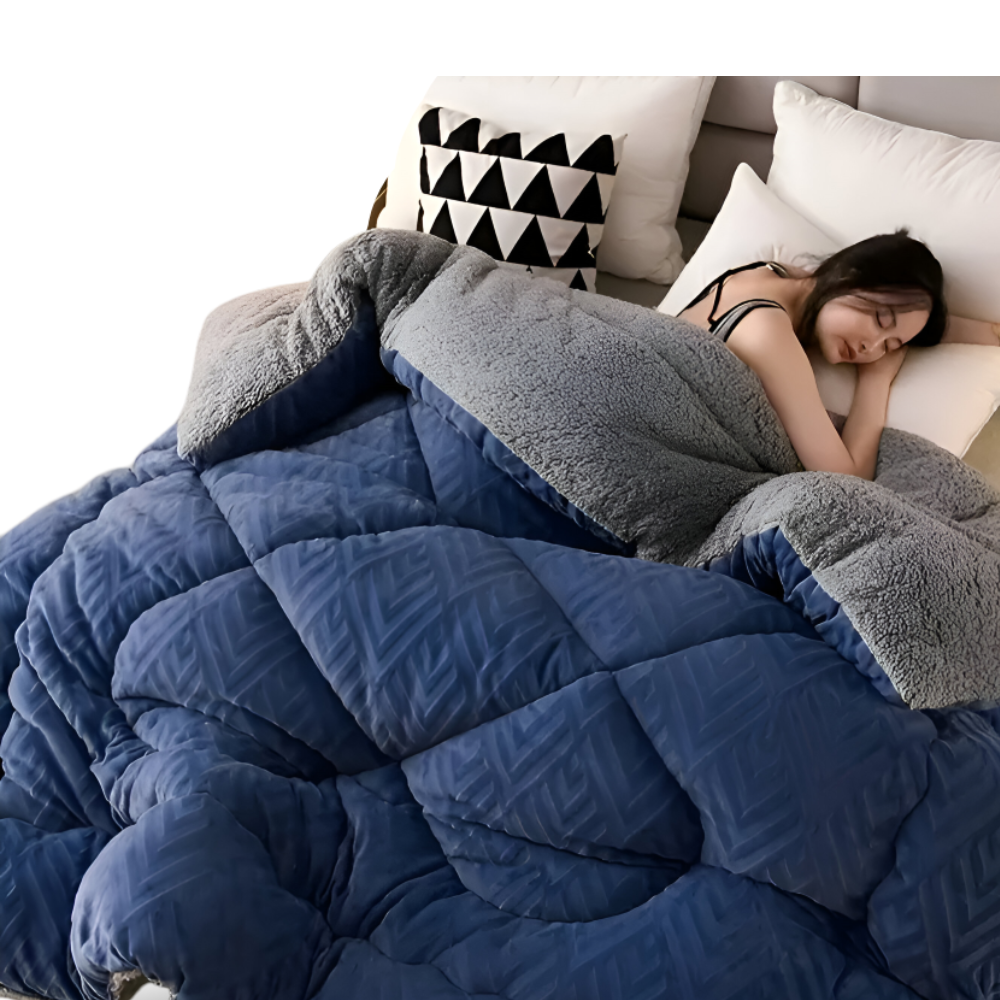 Reversible Plush Fleece Duvet Blanket for All Seasons