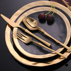 16-Piece Gold Stainless Steel Cutlery Set for Elegant Dining