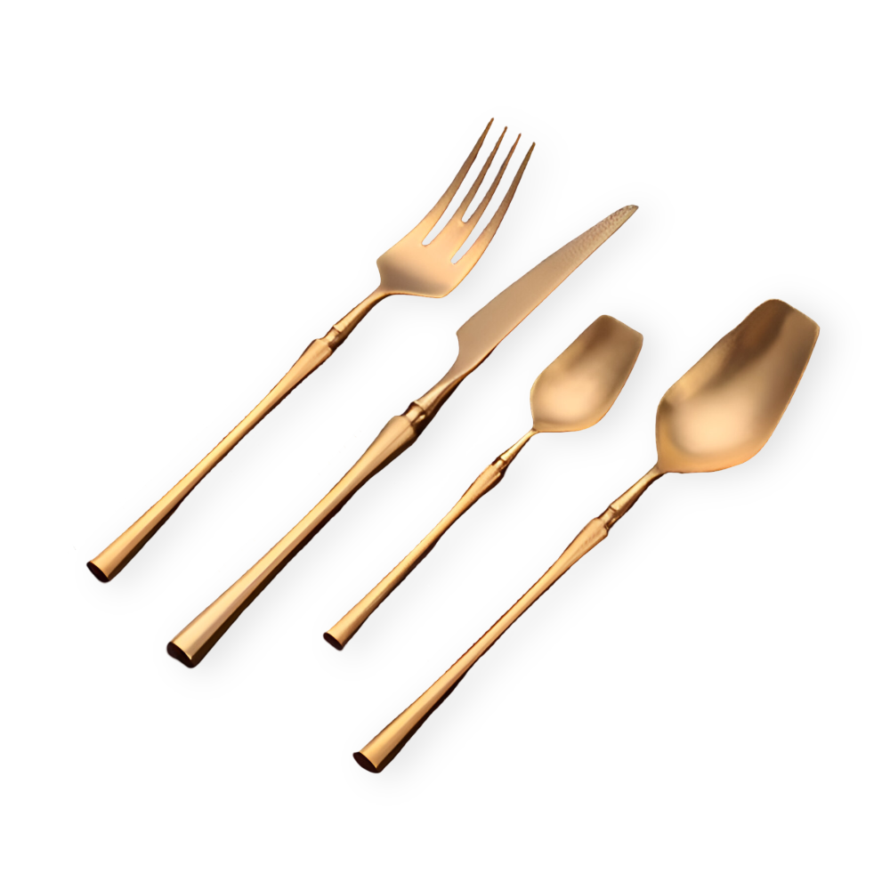 16-Piece Gold Stainless Steel Cutlery Set for Elegant Dining