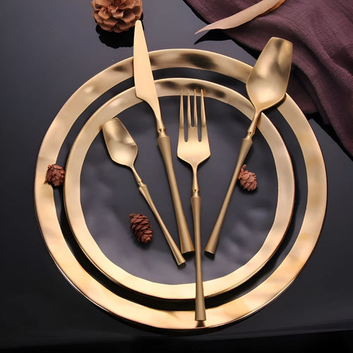 16-Piece Gold Stainless Steel Cutlery Set for Elegant Dining