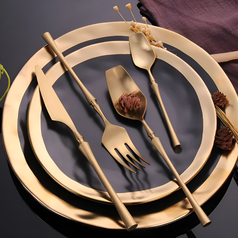 16-Piece Gold Stainless Steel Cutlery Set for Elegant Dining