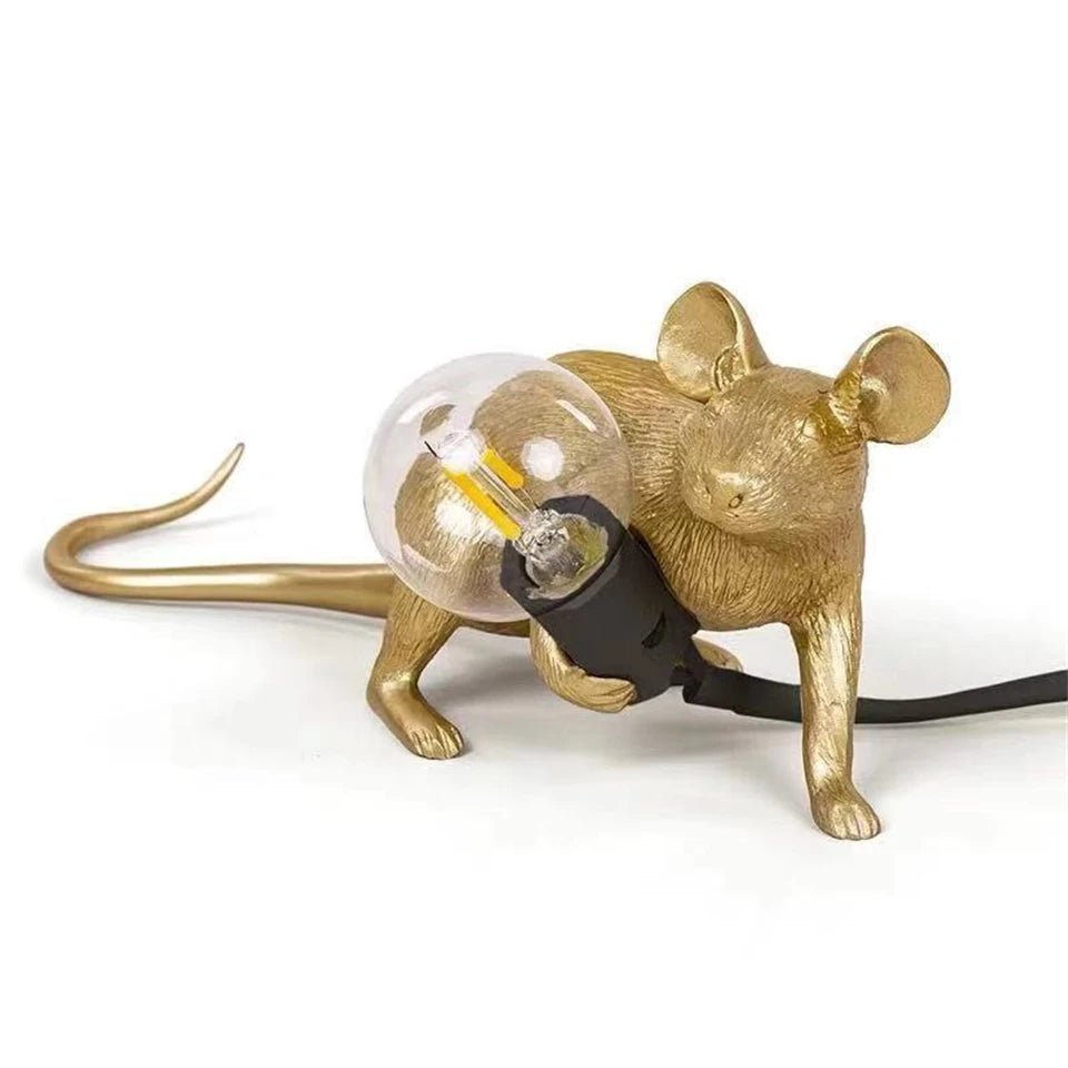 Decorative Mouse LED Table Lamp Set Holding Light Bulb for Home